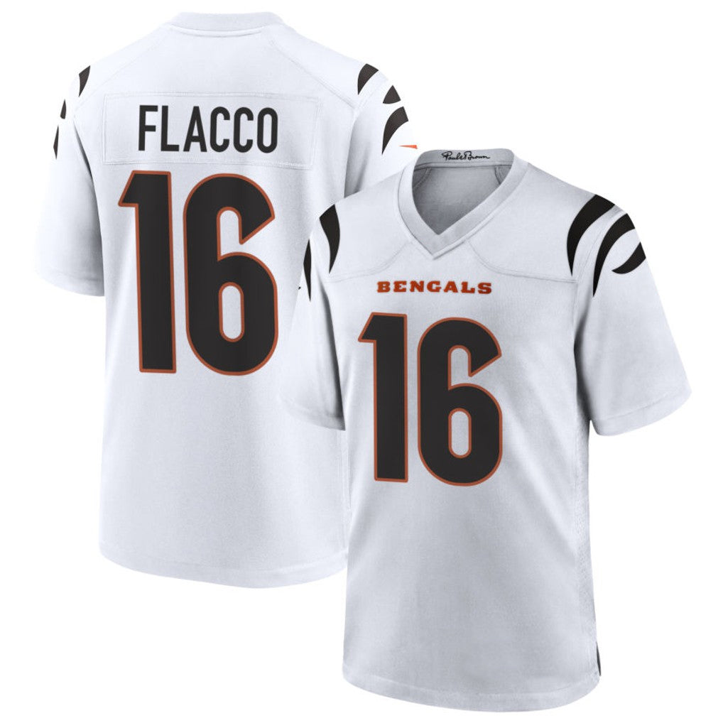 STECN C.Bengals #16 Joe Flacco Player White Home Game Stitched Jerseys