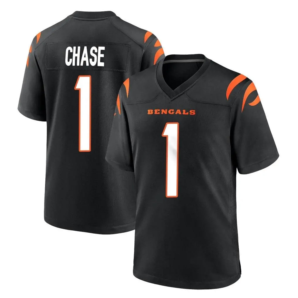 STECN C.Bengals #1 Ja'Marr Chase Player Black Home Game Stitched Jerseys