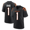 STECN C.Bengals #1 Ja'Marr Chase Player Black Home Game Stitched Jerseys