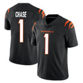 STECN C.Bengals #1 Ja'Marr Chase Player Black Vapor Untouchable Limited Home Game Stitched Jerseys