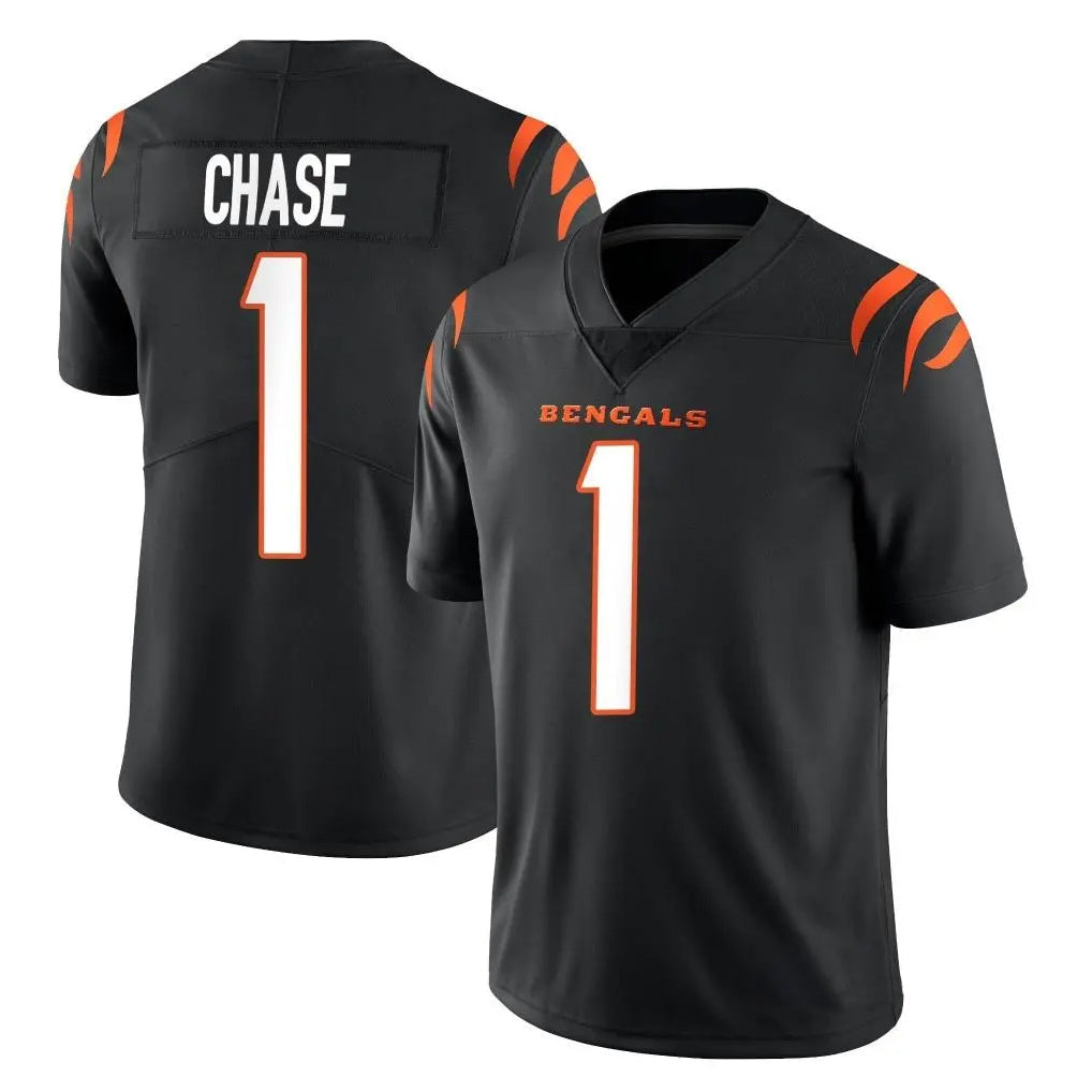 STECN C.Bengals #1 Ja'Marr Chase Player Black Vapor Untouchable Limited Home Game Stitched Jerseys