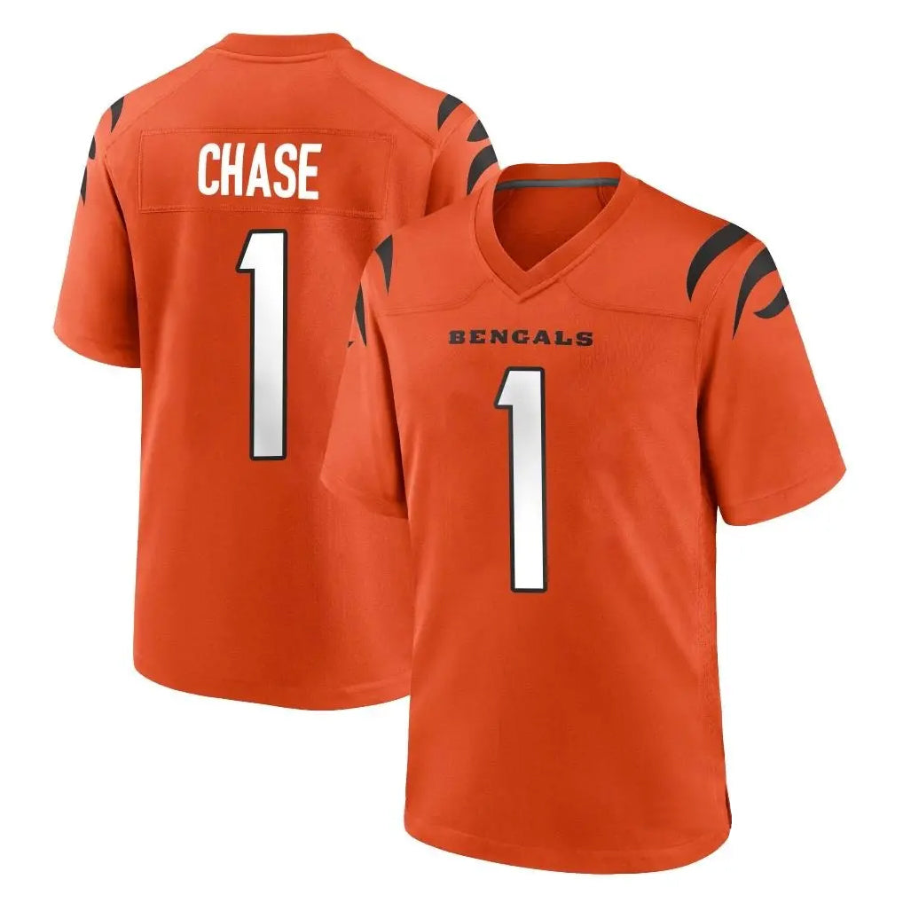 STECN C.Bengals #1 Ja'Marr Chase Player Orange Home Game Stitched Jerseys