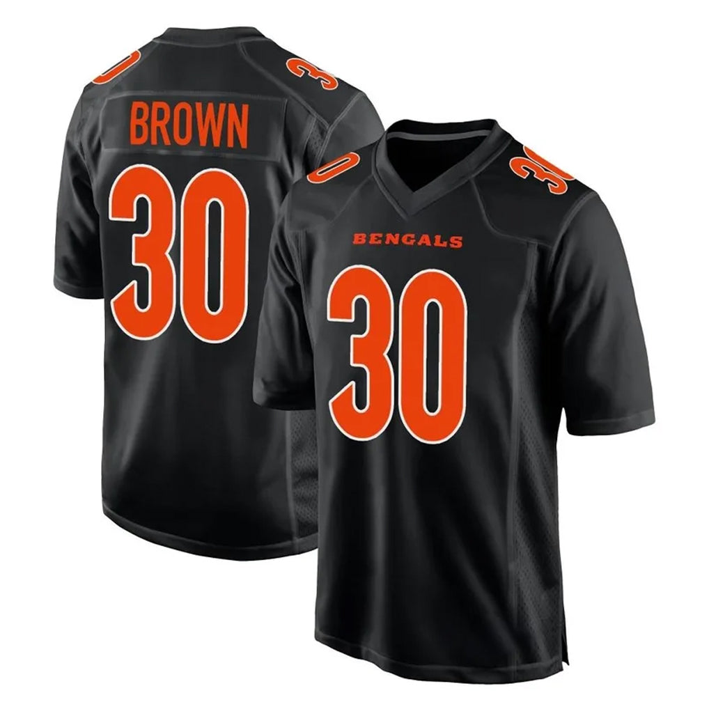 STECN C.Bengals #30 Chase Brown Player Black Fashion Game Stitched Jerseys