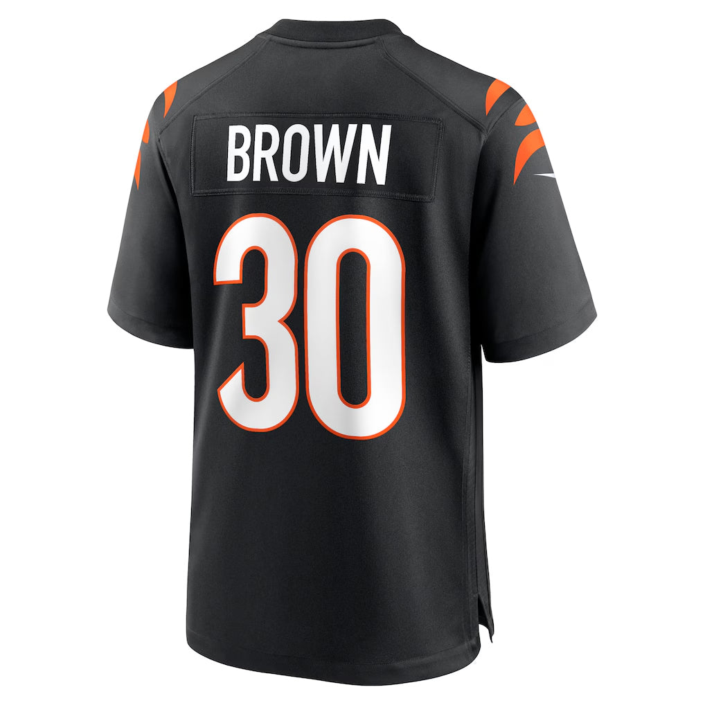 STECN C.Bengals #30 Chase Brown Player Black Home Game  Stitched Jerseys