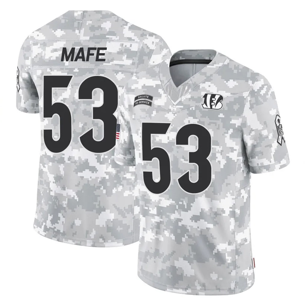 STECN C.Bengals #53 Boye Mafe Player Arctic Camo Salute to Service Limited Stitched Jerseys