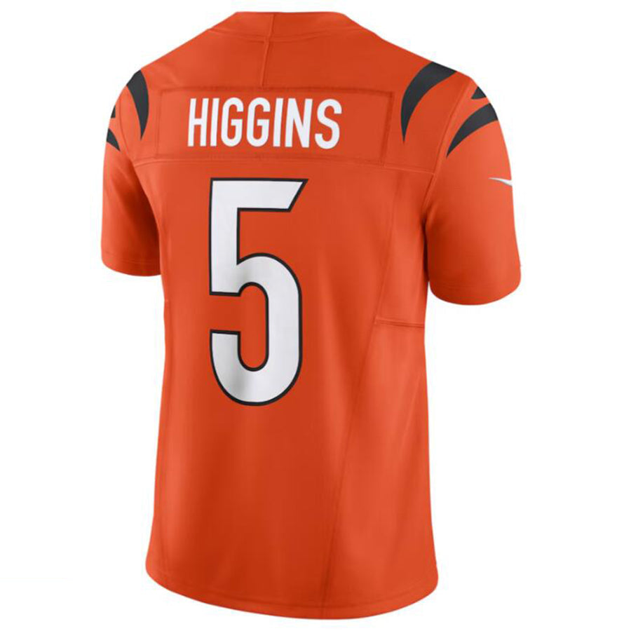 STECN C.Bengals #5 Tee Higgins Orange Vapor Untouchable Limited Jersey American Stitched Jerseys