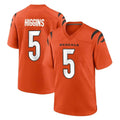 STECN C.Bengals #5 Tee Higgins Player Orange Home Game Stitched Jerseys