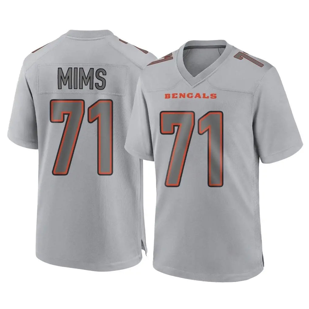 STECN C.Bengals #71 Amarius Mims Player Gray Atmosphere Fashion Game Stitched Jerseys