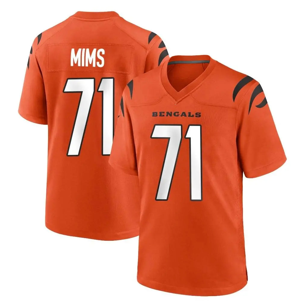 STECN C.Bengals #71 Amarius Mims Player Orange Home Game Stitched Jerseys