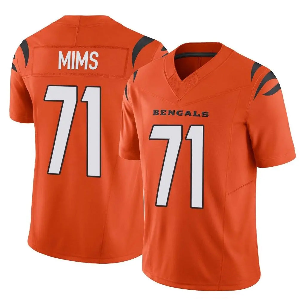STECN C.Bengals #71 Amarius Mims Player Orange Vapor F.U.S.E. Limited Home Game Stitched Jerseys