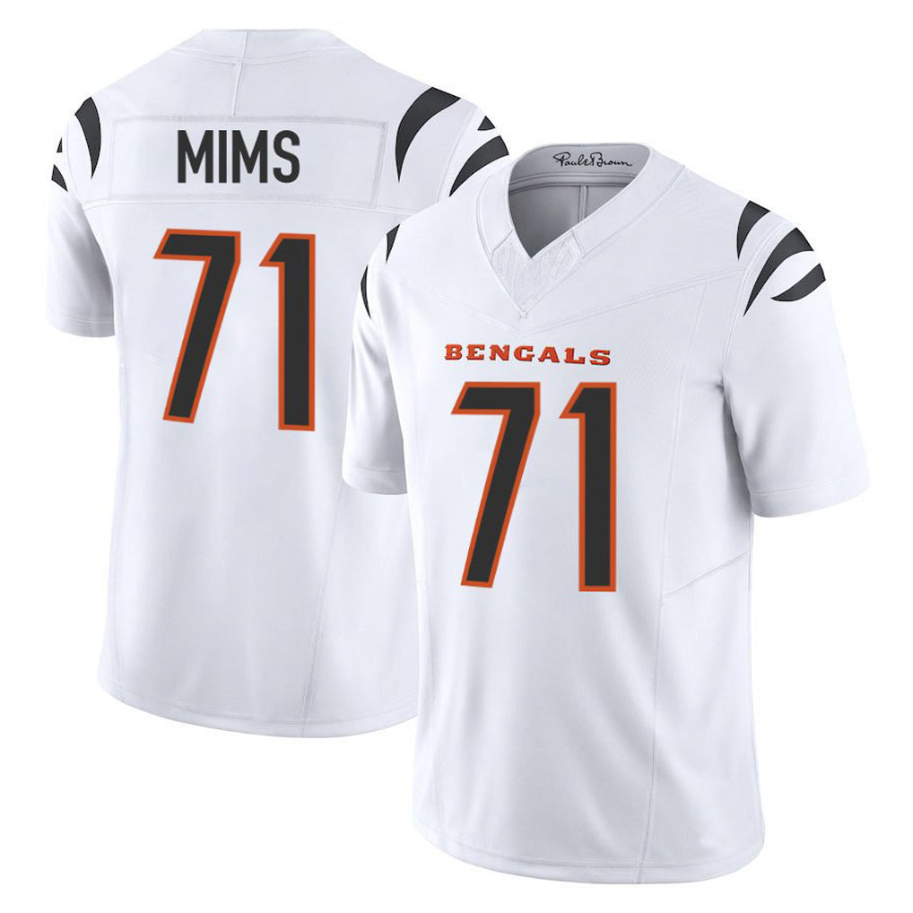 STECN C.Bengals #71 Amarius Mims Player White Vapor F.U.S.E. Limited Home Game Stitched Jerseys