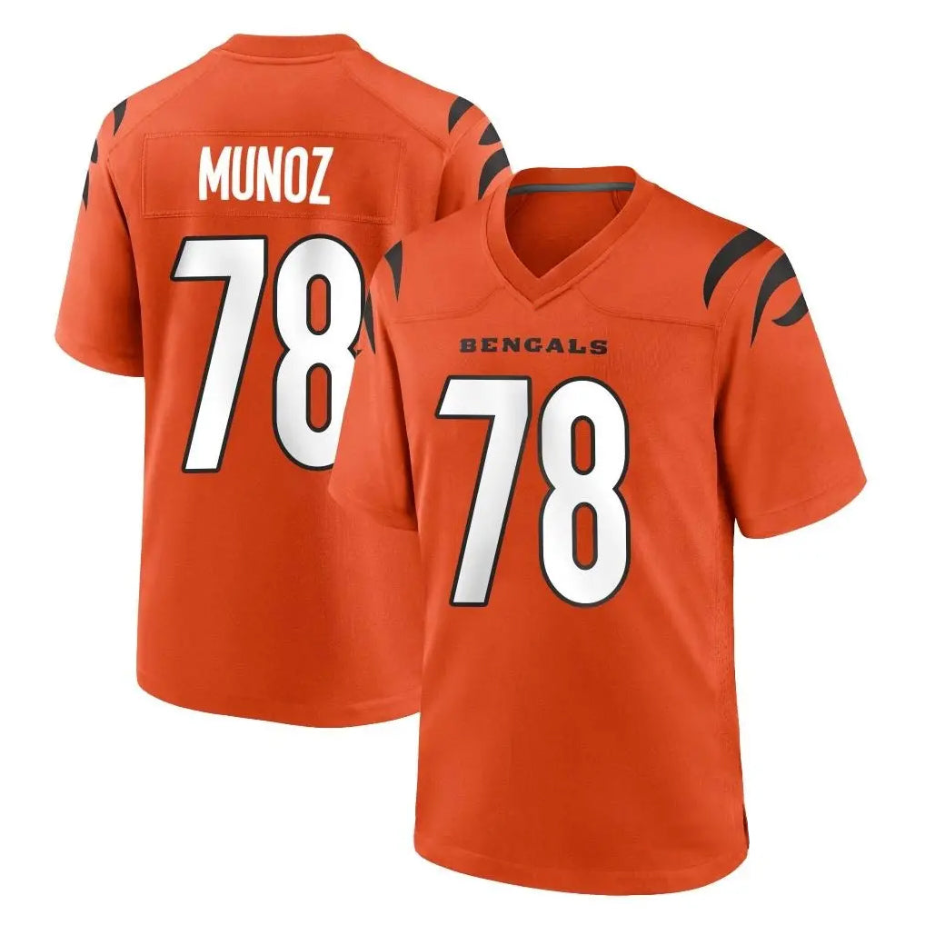 STECN C.Bengals #78 Anthony Munoz Player Orange Home Game Stitched Jerseys