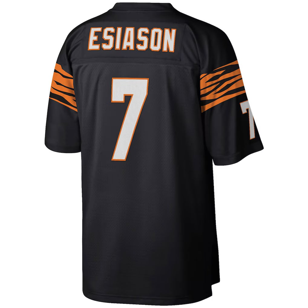 STECN C.Bengals #7 Boomer Esiason Mitchell & Ness Black Legacy Replica Stitched Jerseys