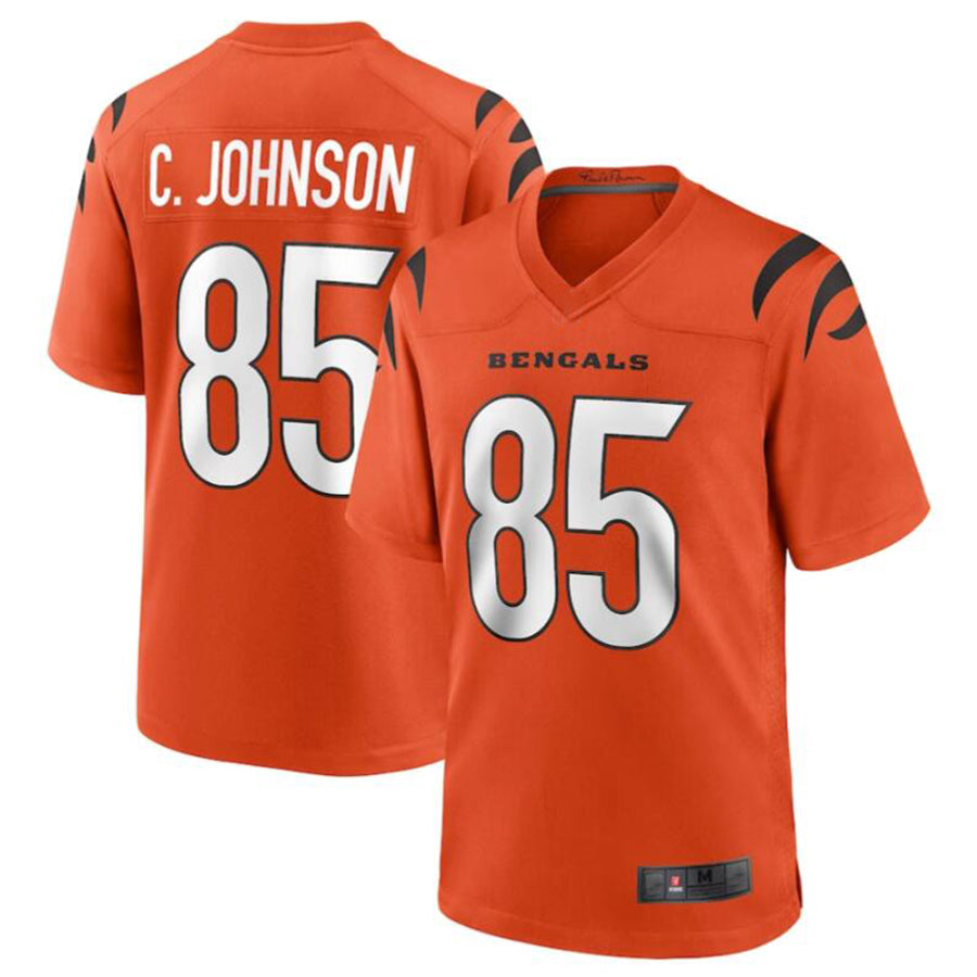 STECN C.Bengals #85 Chad Johnson Orange Retired Player Alternate Game Jersey American Stitched Jerseys