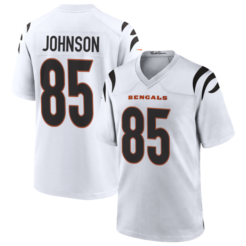 STECN C.Bengals #85 Chad Johnson Player White Home Game Stitched Jerseys