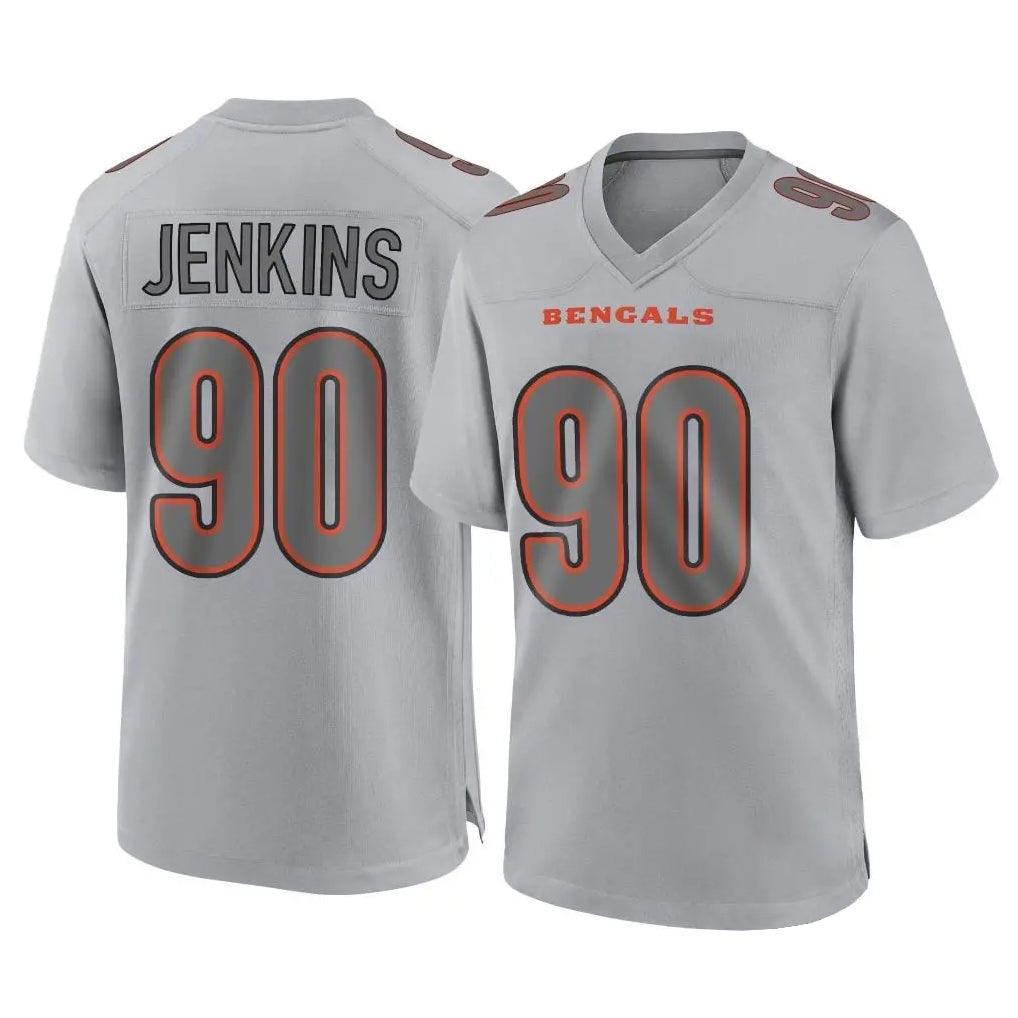 STECN C.Bengals #90 Kris Jenkins Jr Player Gray Atmosphere Fashion Game Stitched Jerseys