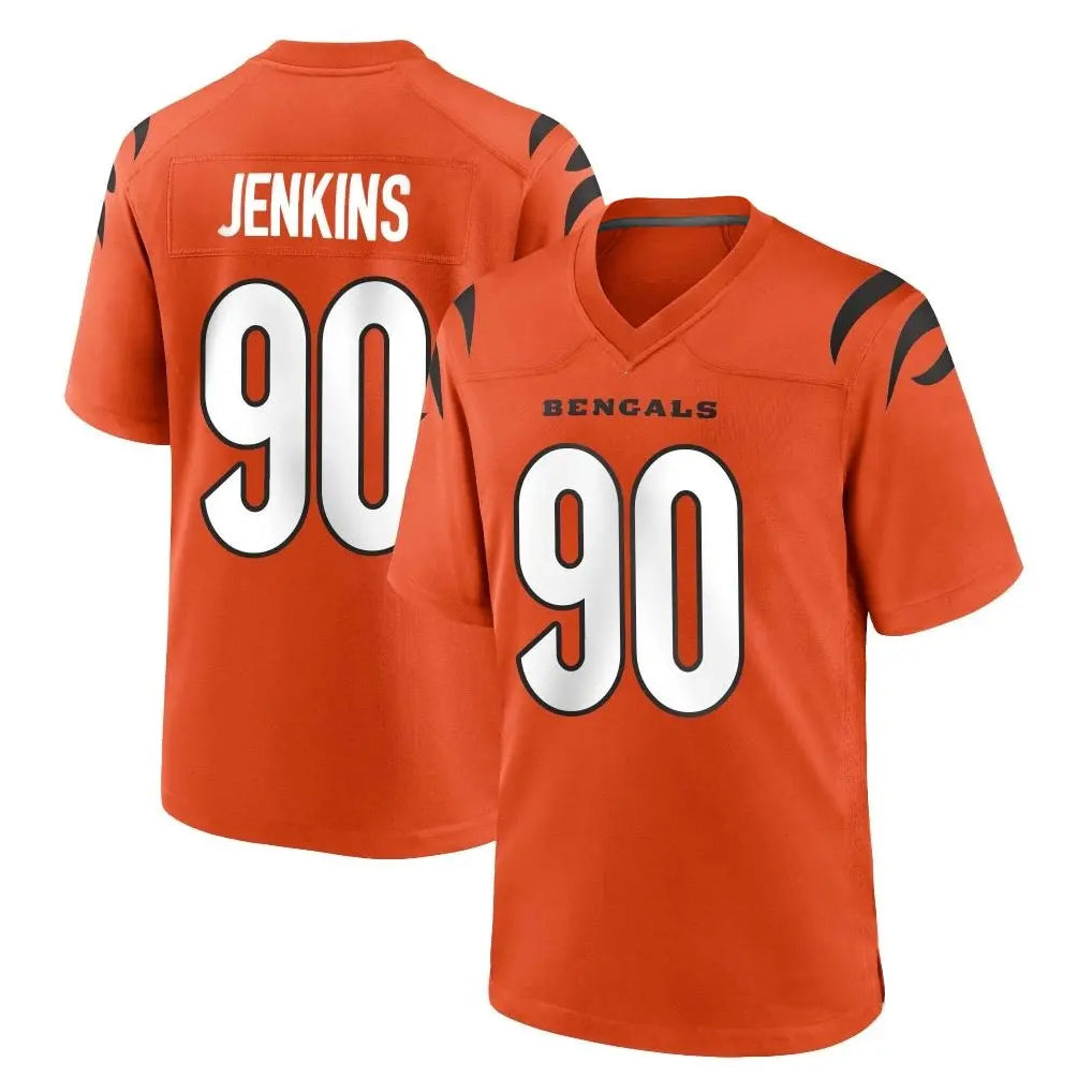 STECN C.Bengals #90 Kris Jenkins Jr Player Orange Home Game Stitched Jerseys