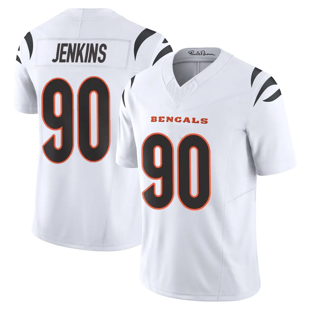 STECN C.Bengals #90 Kris Jenkins Jr Player White Vapor F.U.S.E. Limited Home Game Stitched Jerseys