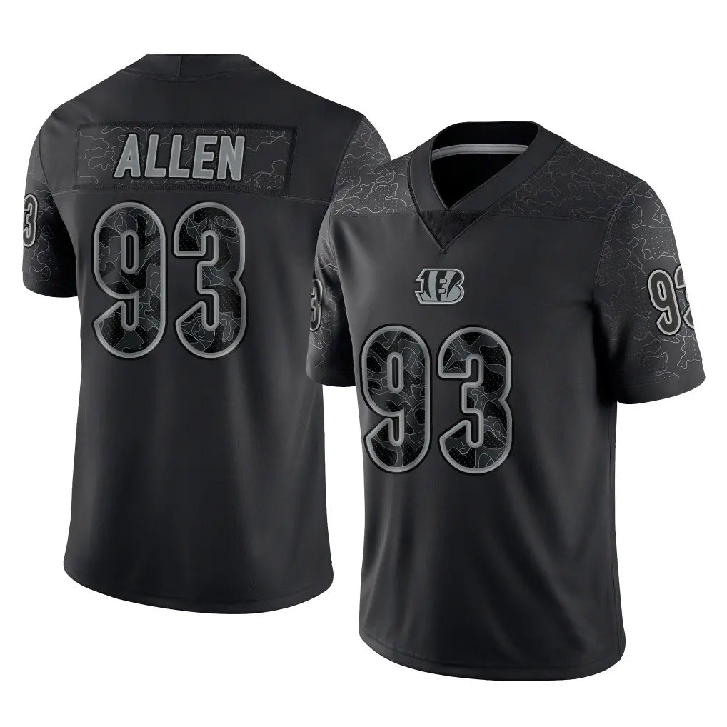 STECN C.Bengals #93 Jonathan Allen Player Black Reflective Limited Game Stitched Jerseys