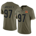 STECN C.Bengals #97 Dexter Lawrence II Player Olive Salute to Service Limited Game Stitched Jerseys