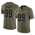 STECN C.Bengals #99 Myles Murphy Player Olive Salute to Service Limited Game Stitched Jerseys
