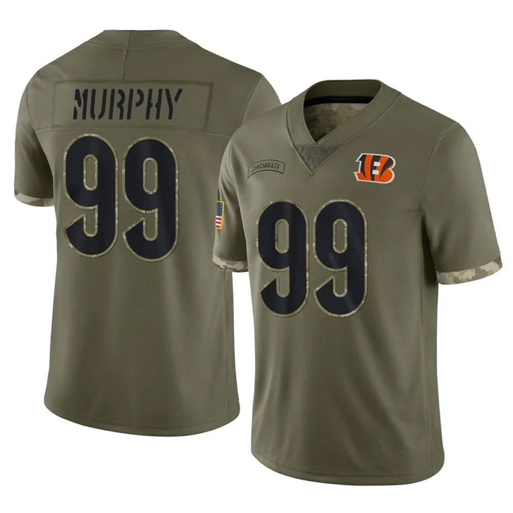 STECN C.Bengals #99 Myles Murphy Player Olive Salute to Service Limited Game Stitched Jerseys