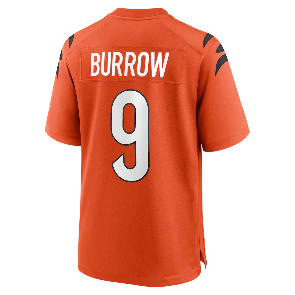 STECN C.Bengals #9 Joe Burrow Player Orange Home Game Stitched Jerseys