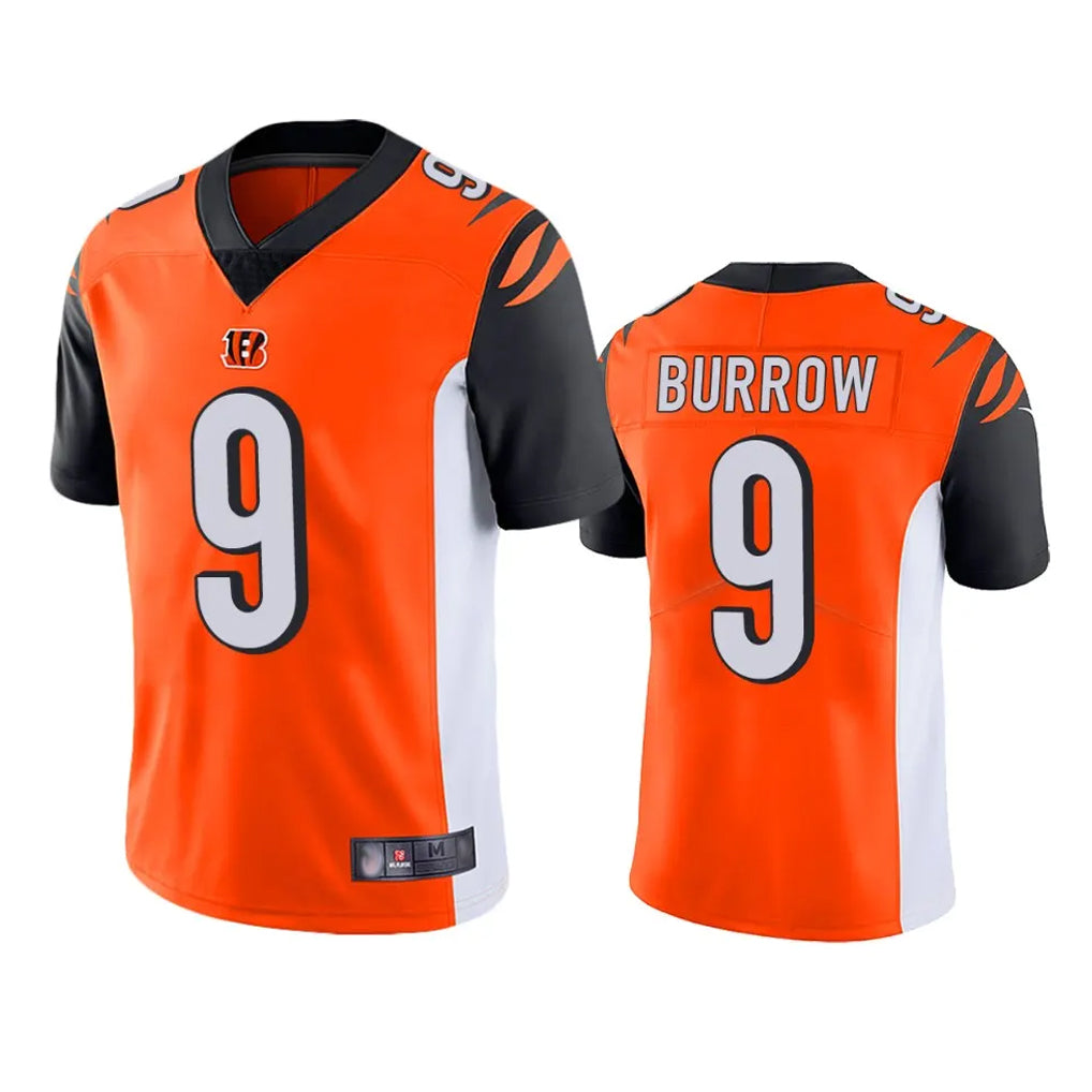 STECN C.Bengals #9 Joe Burrow Player Orange Limited Home Game Stitched Jerseys