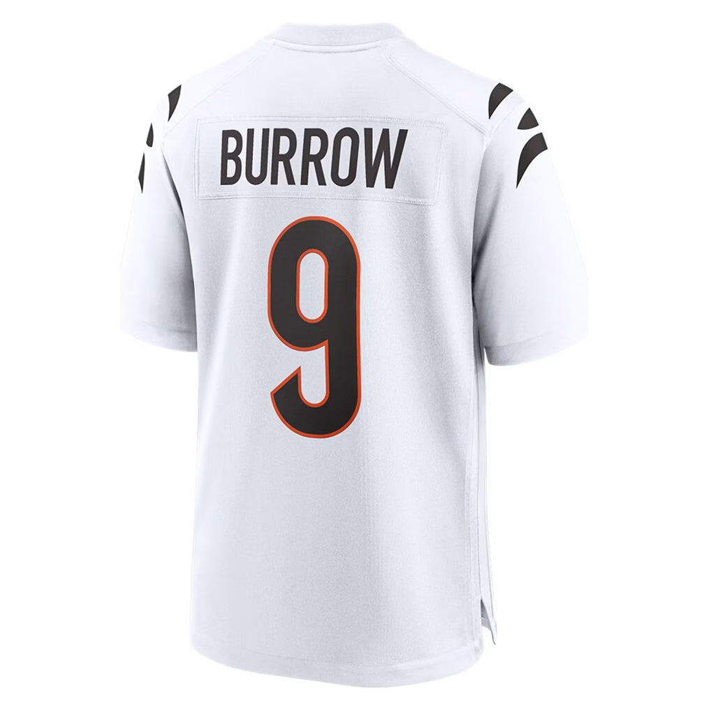 STECN C.Bengals #9 Joe Burrow Player White Home Game Stitched Jerseys
