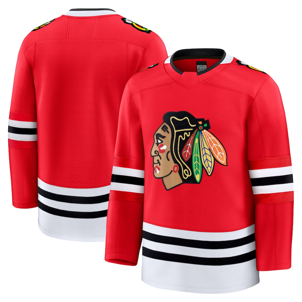 STECN C.Blackhawks Red Home Premium Jerseys