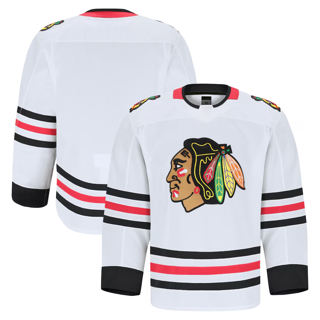 STECN C.Blackhawks White Away Authentic Pro Jerseys