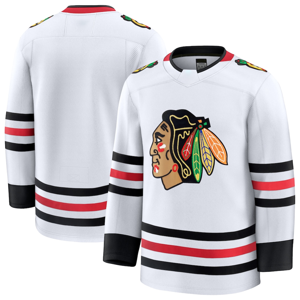 STECN C.Blackhawks White Away Premium Jerseys
