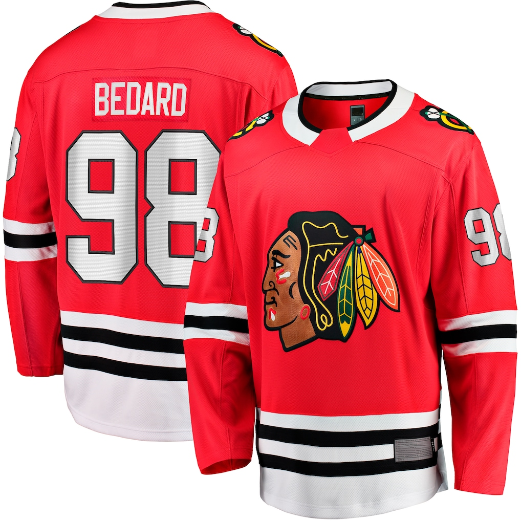 STECN C.Blackhawks #98 Connor Bedard Red Home Breakaway Player Jerseys