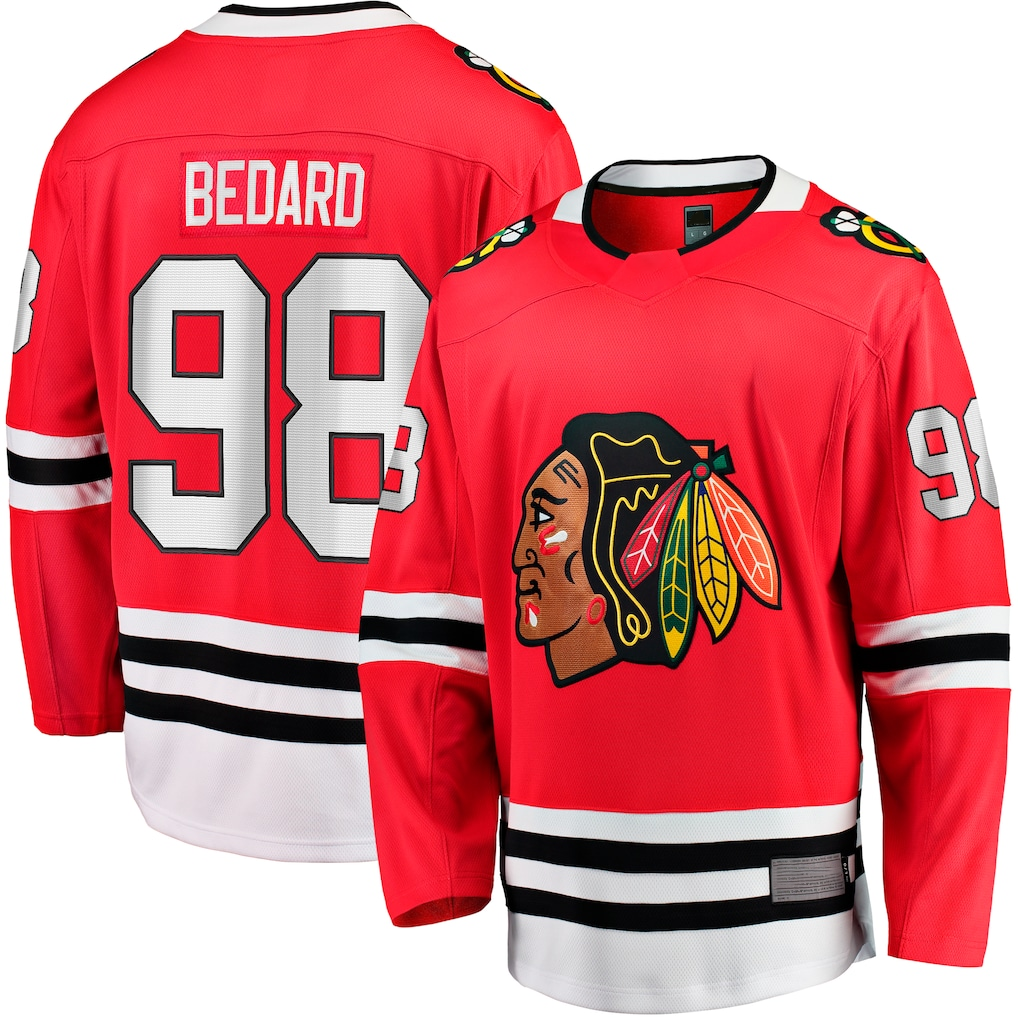 STECN C.Blackhawks #98 Connor Bedard Red Home Breakaway Player Jerseys