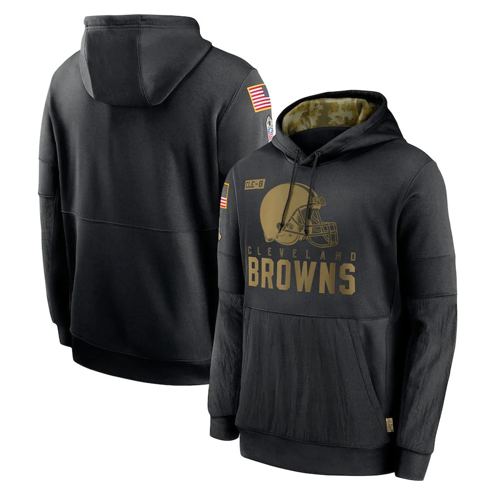 STECN C.Browns Black Salute to Service Pullover Hoodies Limited Blank Player Stitched Jerseys