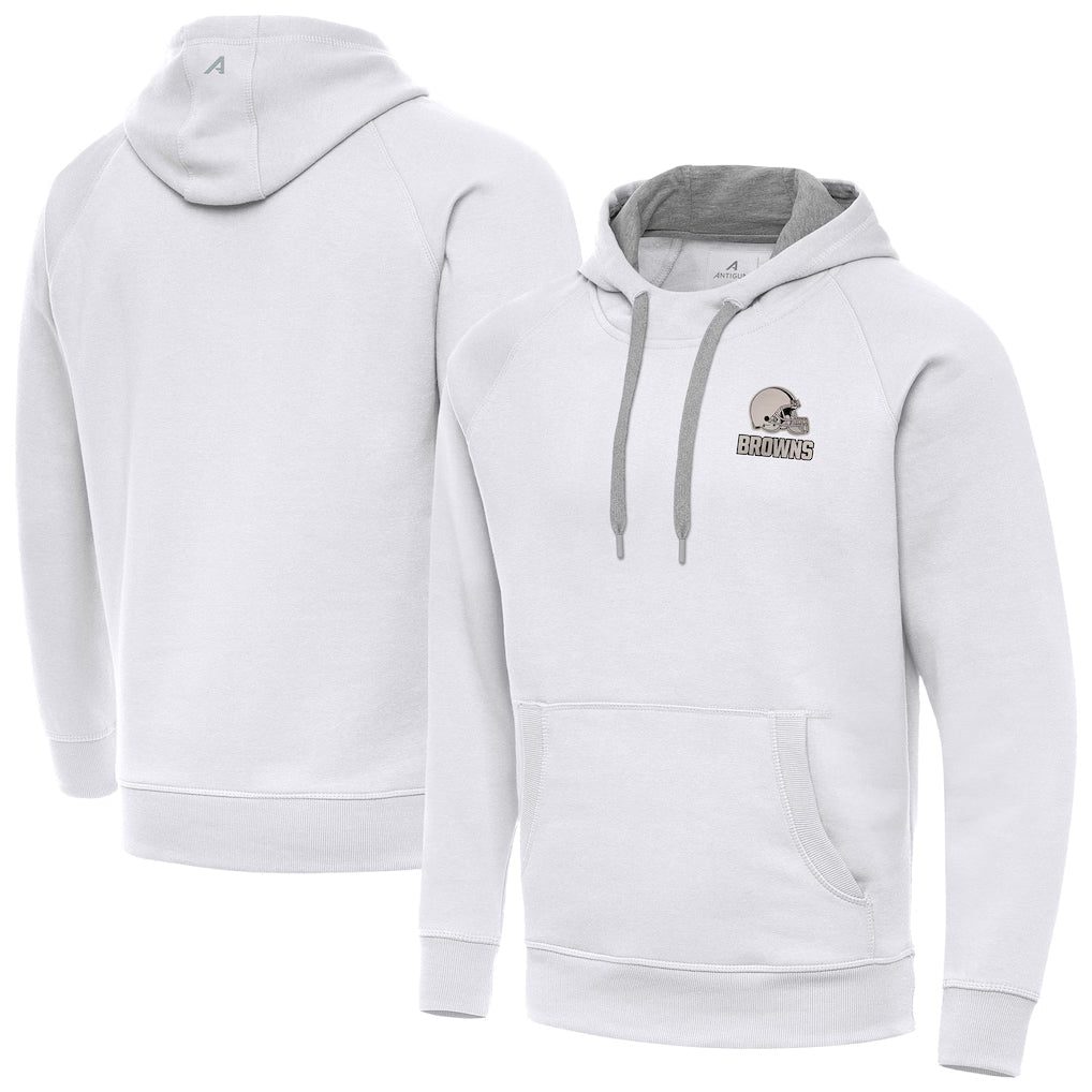 STECN C.Browns White Brushed Carbon Pullover Hoodie Blank Player Limited Stitched Jerseys