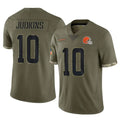 STECN C.Browns #10 Quinshon Judkins Player Olive Salute to Service Limited Game Stitched Jerseys