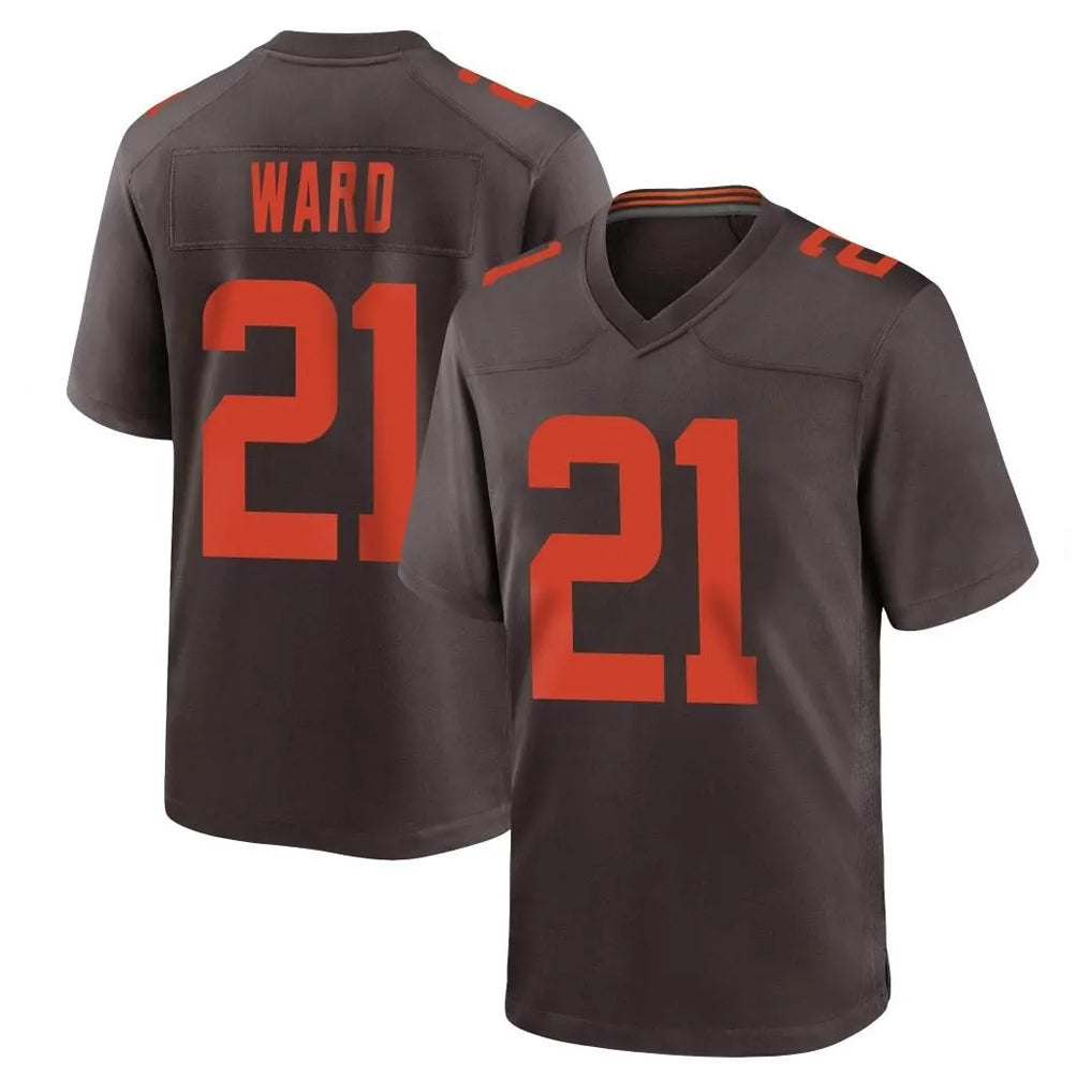 STECN C.Browns #21 Denzel Ward Player Brown Alternate Home Game Stitched Jerseys