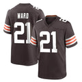 STECN C.Browns #21 Denzel Ward Player Brown Home Game Stitched Jerseys