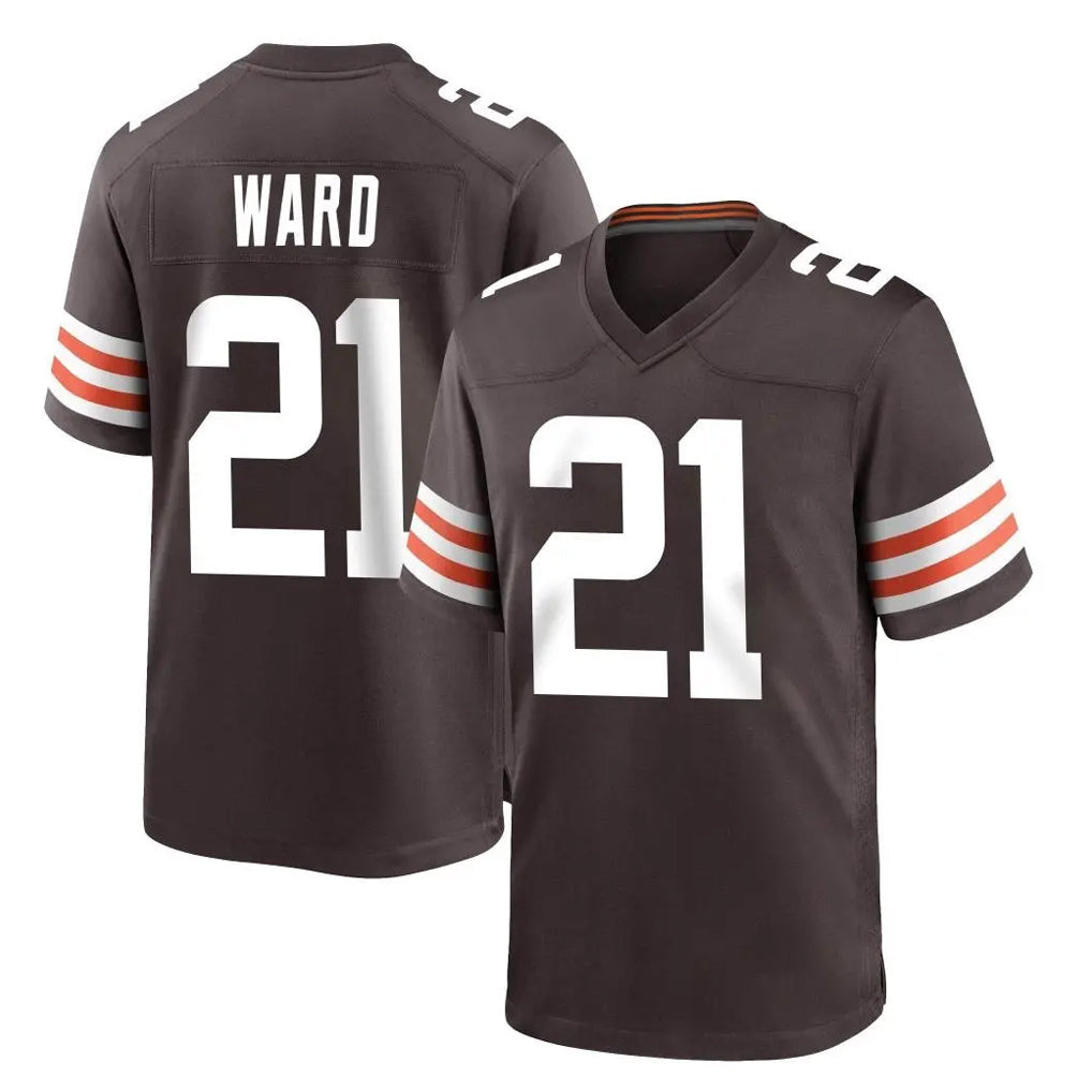 STECN C.Browns #21 Denzel Ward Player Brown Home Game Stitched Jerseys