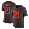 STECN C.Browns #21 Denzel Ward Player Brown Limited Vapor F.U.S.E. Alternate Game Stitched Jerseys