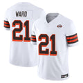 STECN C.Browns #21 Denzel Ward Player White Limited Vapor F.U.S.E. Alternate Game Stitched Jerseys