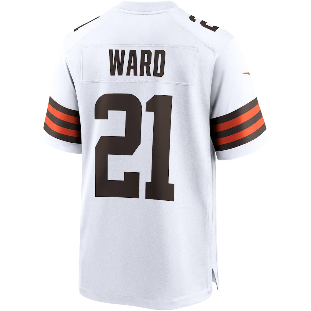 STECN C.Browns #21 Denzel Ward White Game Stitched Jerseys