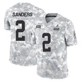 STECN C.Browns #2 Shedeur Sanders Player Arctic Camo Salute to Service Limited Home Game Stitched Jerseys