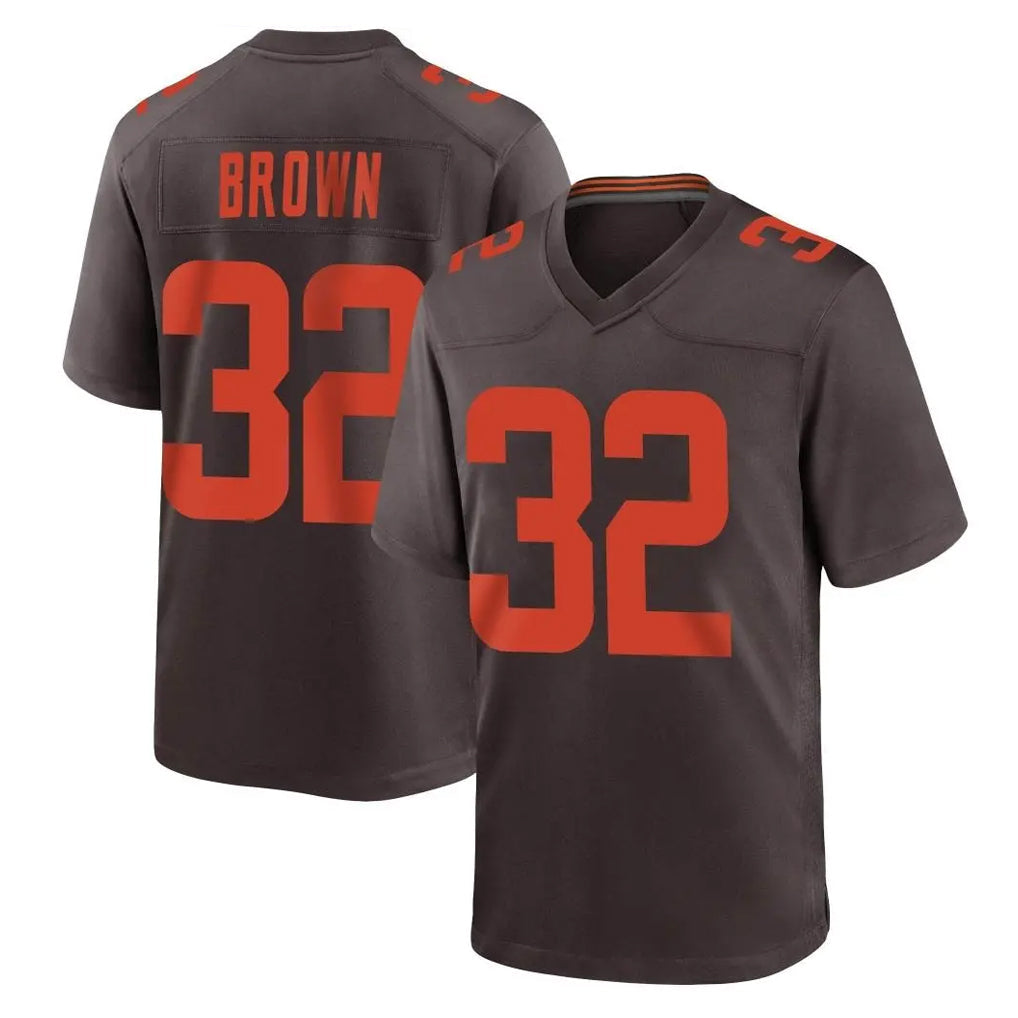 STECN C.Browns #32 Jim Brown Player Brown Alternate Home Game Stitched Jerseys