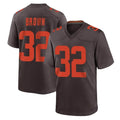 STECN C.Browns #32 Jim Brown Player Brown Alternate Home Game Stitched Jerseys