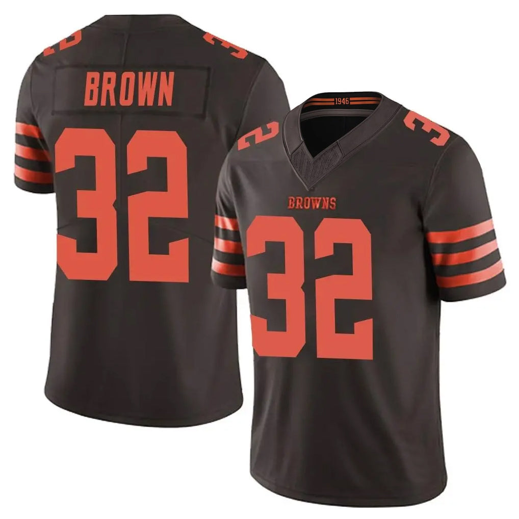 STECN C.Browns #32 Jim Brown Player Brown Limited Vapor F.U.S.E. Alternate Game Stitched Jerseys