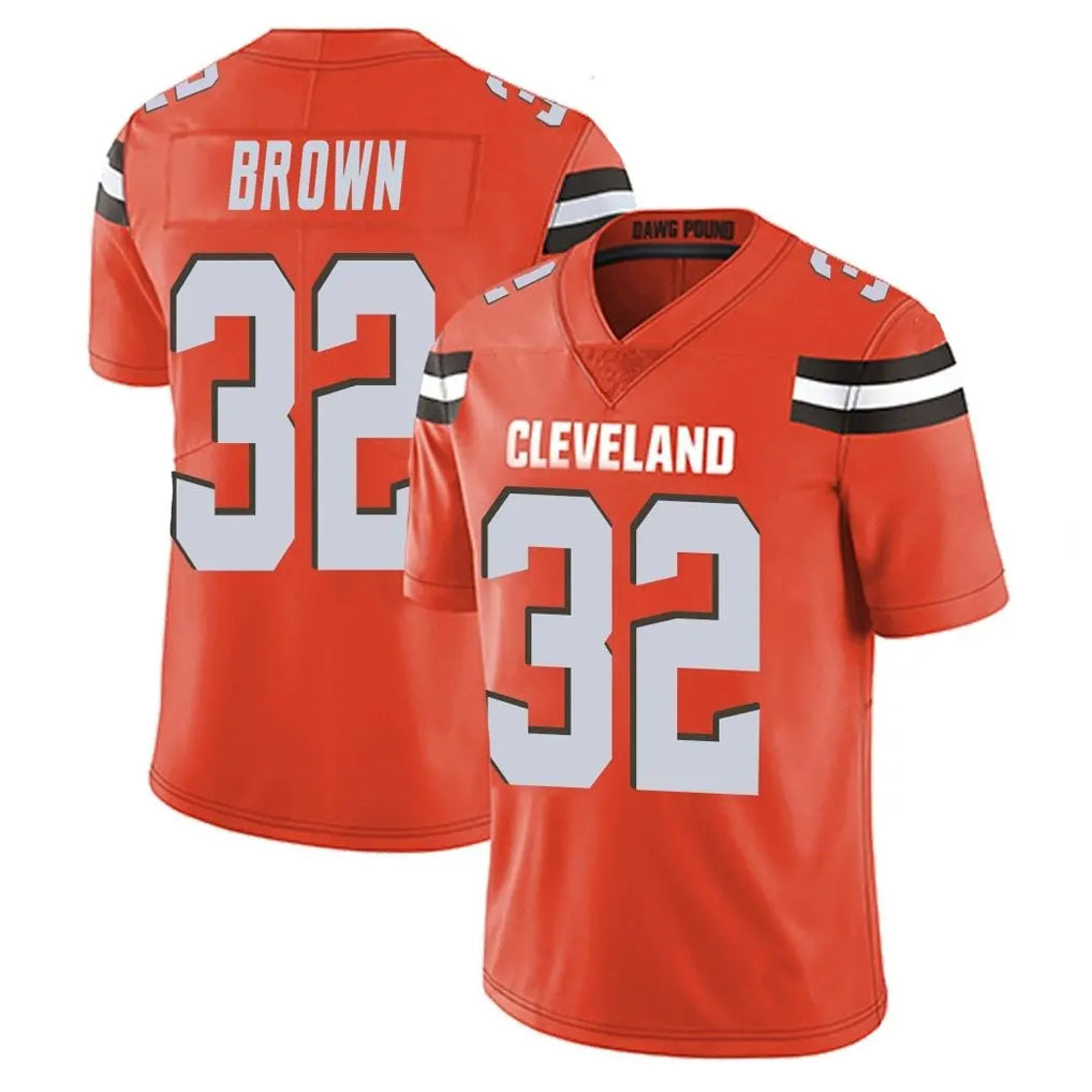 STECN C.Browns #32 Jim Brown Player Orange Alternate Vapor Untouchable Limited Home Game Stitched Jerseys