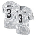 STECN C.Browns #3 Jerry Jeudy Player Arctic Camo Salute to Service Limited Home Game Stitched Jerseys