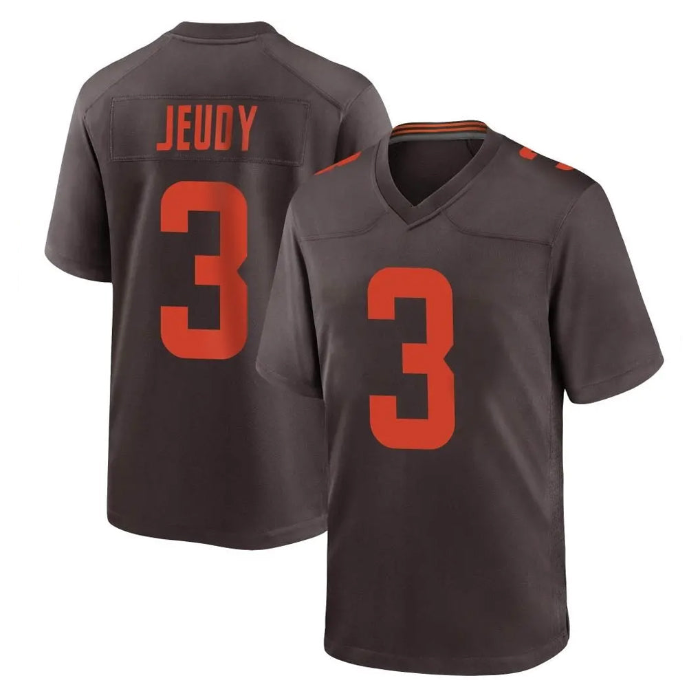STECN C.Browns #3 Jerry Jeudy Player Brown Alternate Home Game Stitched Jerseys